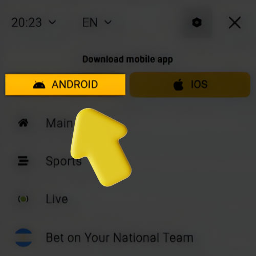 Instruction Selecting the Android version